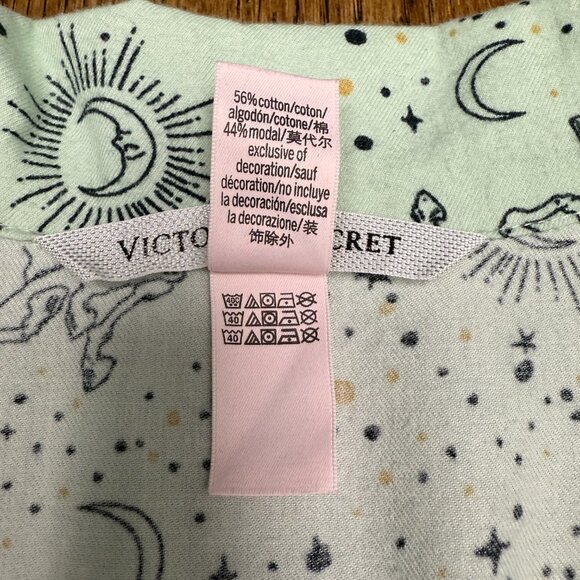 Women's VICTORIA'S SECRET Dreamer Mint Celestial Flannel Pajama Set- Size XS - Picture 10 of 14